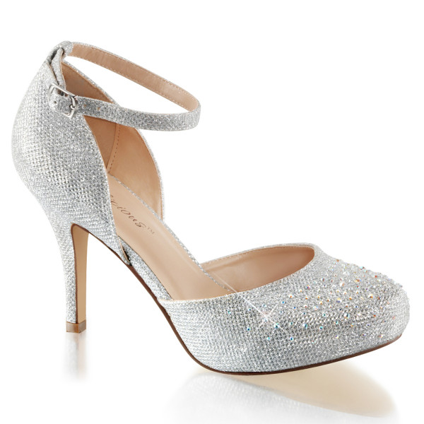 3 1/2 inches Heel, 1/2 inches Hidden PF, Ankle Strap d\'Orsay Pump