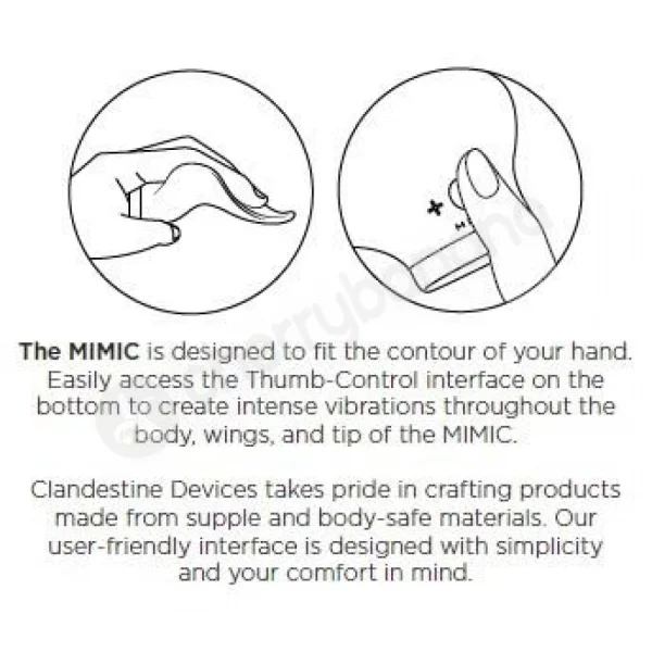 Mimic + Plus Grey Rechargeable Clitoral Palm Vibrator
