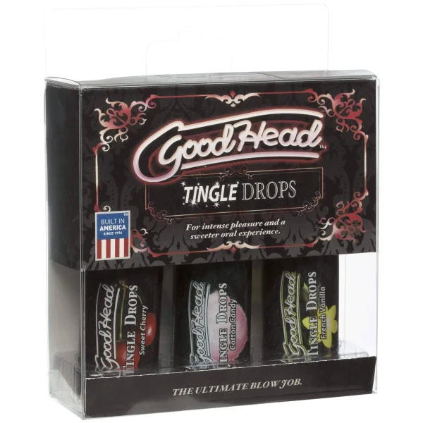 Goodhead Tingle Drops 3-pack French Vanilla, Cotton Candy, Sweet Cherry