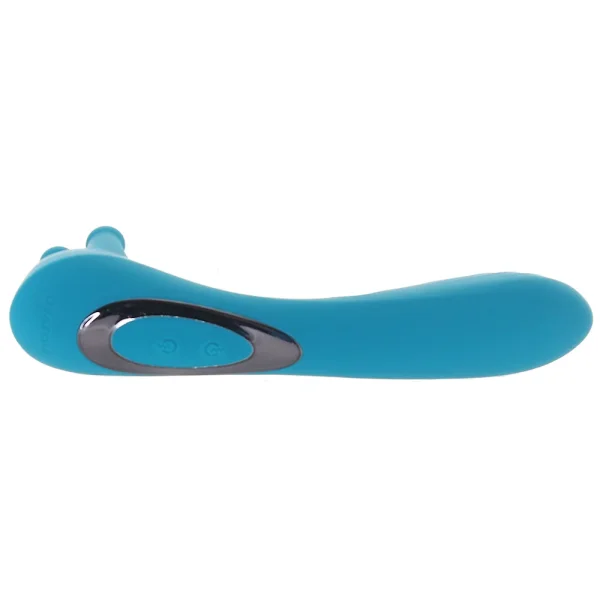 Heads Or Tails Silicone Rechargeable Waterproof Dual Stimulation Vibrator By Evolved Novelties - Teal