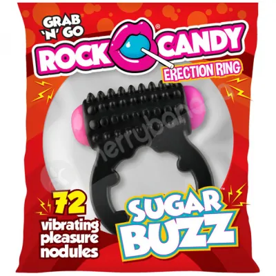 Rock Candy Sugar Buzz Black Single Speed Vibrating Cock Ring