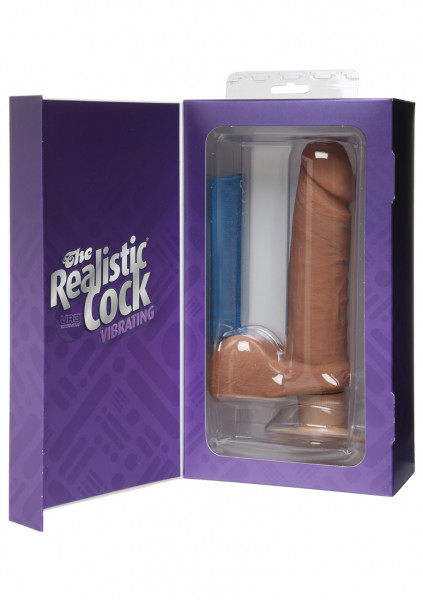 The Realistic Cock - UR3 - Vibrating 6 Inch - Brown - Realistic Vibrators