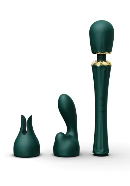 Kyro Vibrating Wand Massager in Turquoise Green by Zalo
