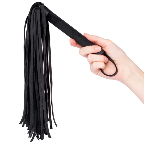 Bondara Restrain Me Black Velvet Flogger - 17 Inch