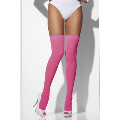 Neon Pink Hold Up Stockings