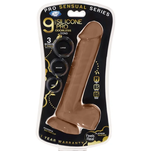 Cloud 9 Pro Sensual Premium Silicone 9 Inch Suction Cup Dildo - Caramel