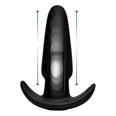 7x Remote Control Silicone Butt Plug Medium Black Medium