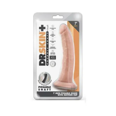 Dr Skin Plus 7 In Posable Dildo Vanilla