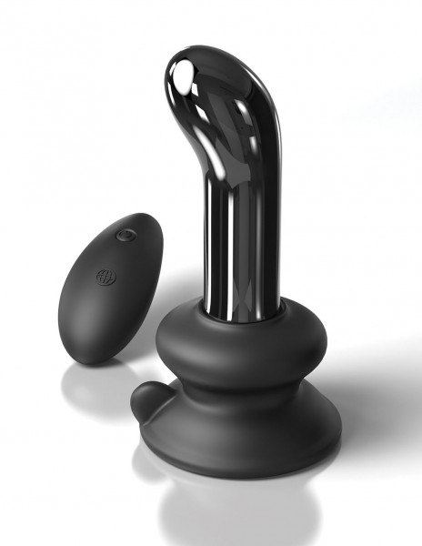Icicles No. 84 Black Vibrating Glass Prostate Massager by Pipedream