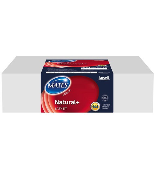 Mates Natural+ Condoms 144 Clinic Pack