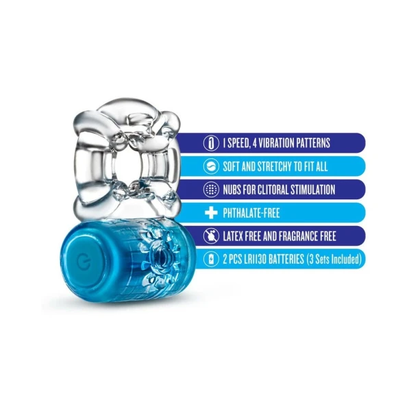 Play With Me - One Night Stand Vibrating C-ring - Blue