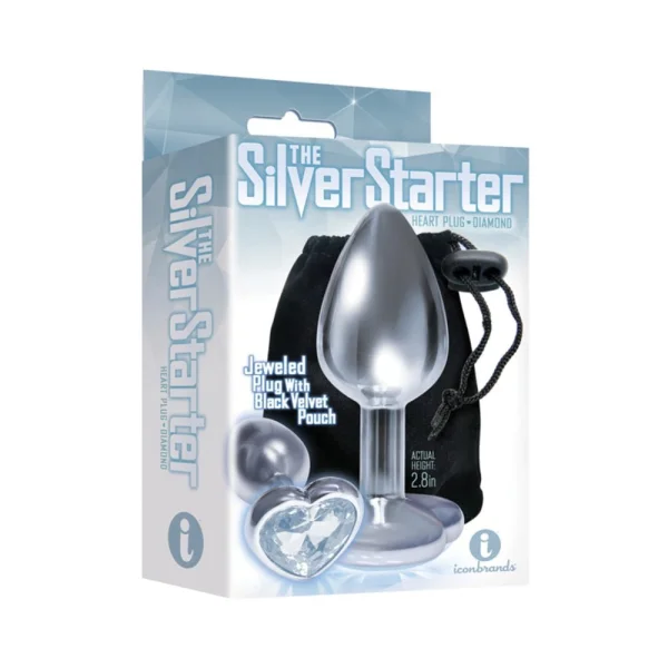 The 9's The Silver Starter Bejeweled Heart Stainless Steel Plug — image 11 of 13