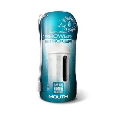Happy Ending Translucent Vibrating Mouth Like Shower Stroker