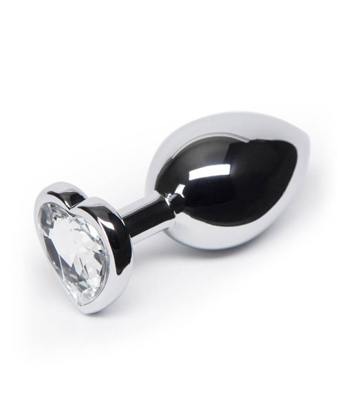 Jewelled butt plug with heart crystal