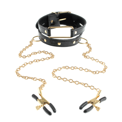 Fetish Fantasy Gold Collar Nipple Clamps