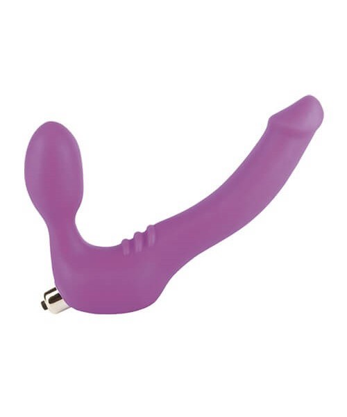 Simply Strapless Medium Strap On Vibrator -Purple