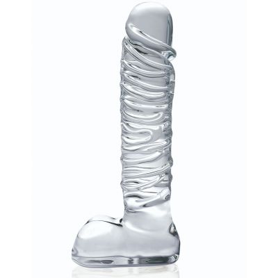 Icicles No 63 Clear Glass Realistic Dildo