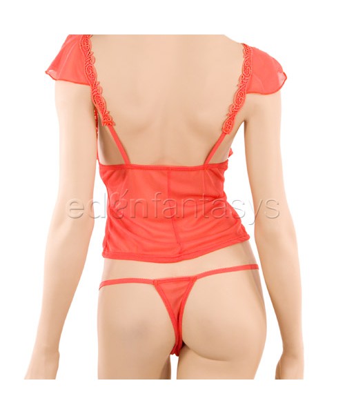 Coral lace cami set