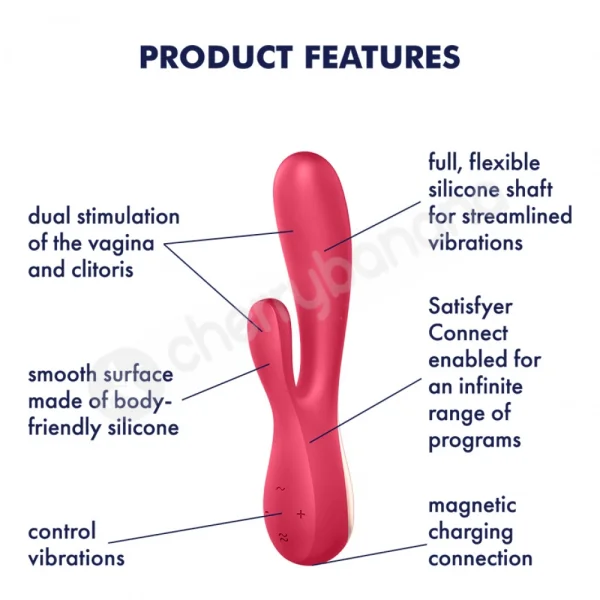 Satisfyer Mono Flex Red App Controlled Rabbit Vibrator