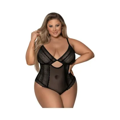 Magic Silk Modern Romance Cheeky Teddy Black Queen Size