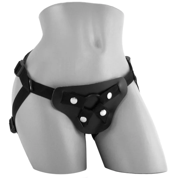 Latigo Black Leather Strap-On Harness