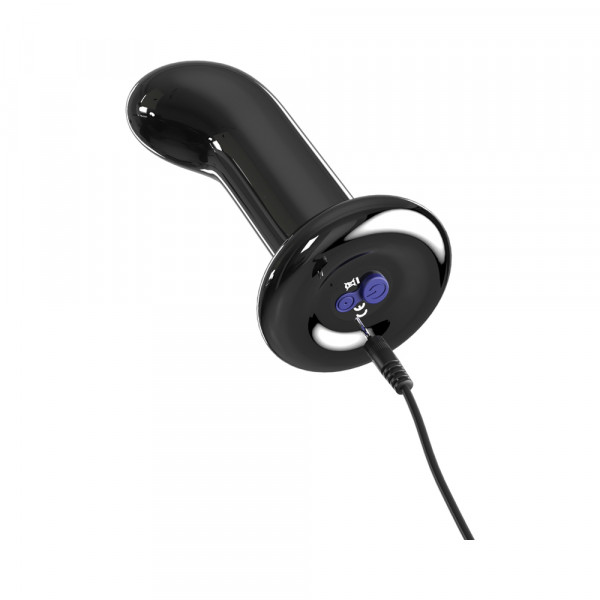 Icicles No. 84 Black Vibrating Glass Prostate Massager by Pipedream
