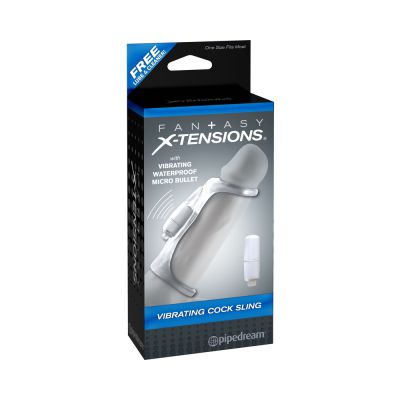 Fantasy X Tensions Vibrating Cock Sling Clear