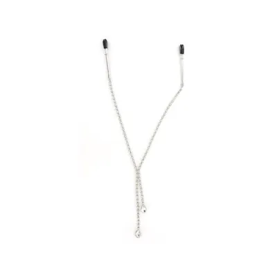 Sportsheets Nipple Clamps With Teardrop Crystals Silver