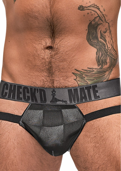 Cutout Jock - Black - S/M - Men Wearing Lingerie