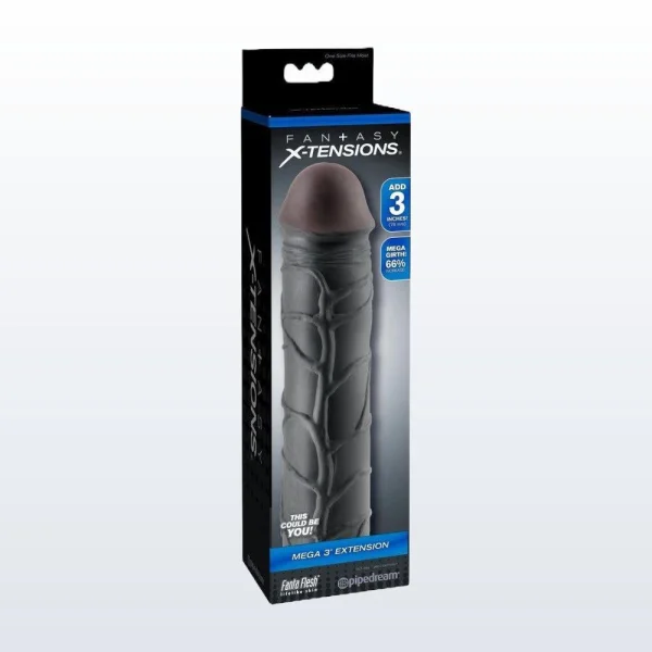 Fantasy X-Tension Mega 3-Inch Penis Extension Sleeve - Black