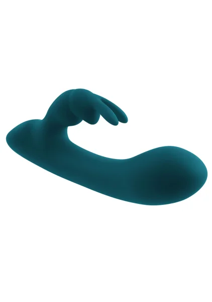 Playboy Pleasure Lil Rabbit Waterproof Rechargeable Silicone Dual Stimulation Vibrator - Teal