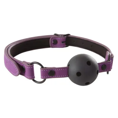 Lust Bondage Purple Vegan Leather Ball Gag