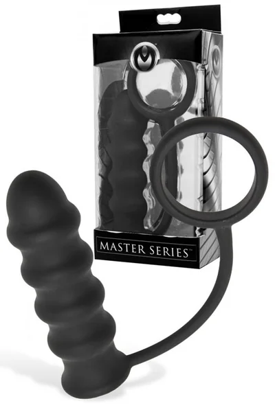 Master Series 4.5" Vibrating Anal Plug with Cock Ring — image 5 of 6
