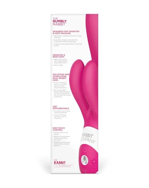 The Rumbly Rabbit - Pink - 7.8 Inch