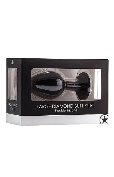 Large Diamond Butt Plug Silicone Black — image 4 of 4