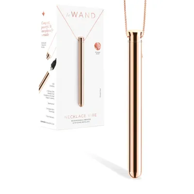 Le Wand 3 5 Whisper Quiet Vibrating Necklace in Rose Gold