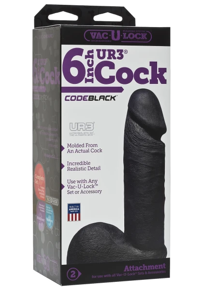 Vac-U-Lock UR3 6 inch Realistic CODEBLACK