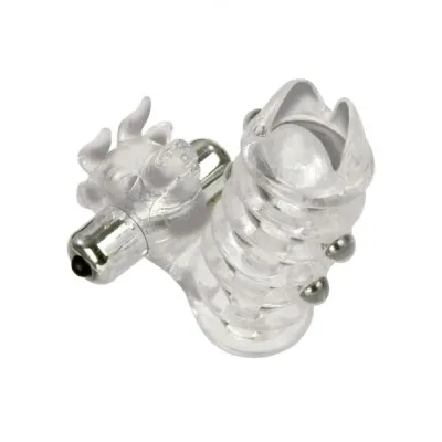 El Toro Enhancer With Beads With Removable Stimulator Waterproof 3 5 Inch Clear
