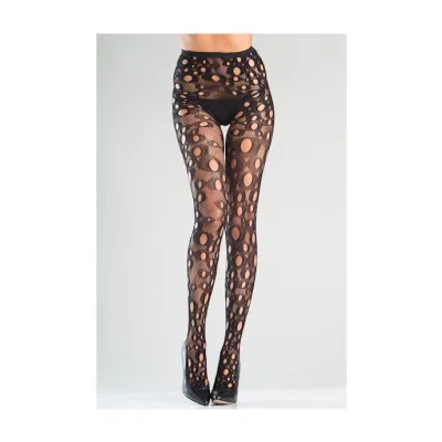 Crotchless Holey Fishnet Tights O s Black One Size