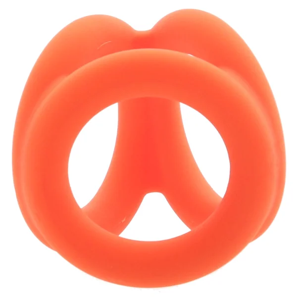 Alpha Liquid Silicone Tri-Ring Cock Ring By CalExotics - Orange