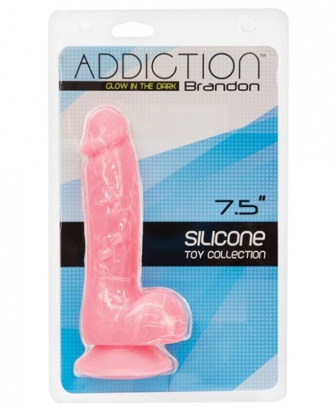 B.M.S. Enterprises Addiction Brandon Glow in the Dark 7.5" Pink