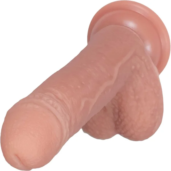 The Quarterback 5.5 Inch Silicone Realistic Dildo With Balls & Suction Cup Base By Fukena - Vanilla
