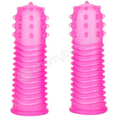 Intimate Play Finger Tingler Pink Textured Finger Sleeves 2pk