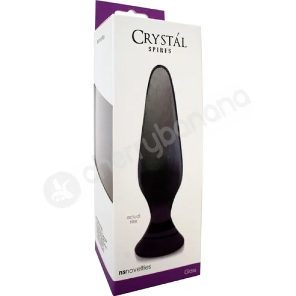 Crystal Spires Black Smooth Butt Plug