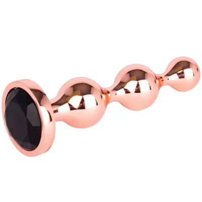 Bejewelled Rose Gold Steel Beaded Butt Plug 4 4 5 or 5 Inch
