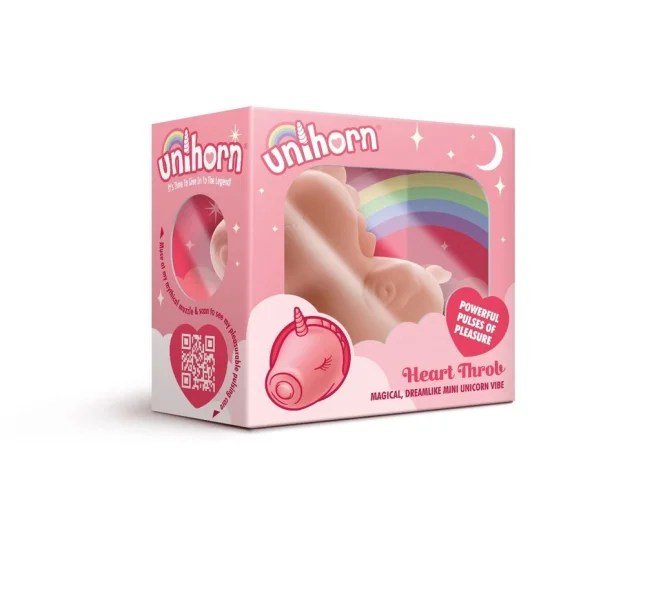 Unihorn Heart Throb Pulsing Silicone Clitoral Vibrator - Pink