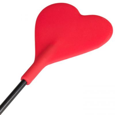 Bondara Red Silicone Heart Riding Crop 19 Inch