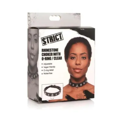 Strict Rhinestone Chocker W ring Clear