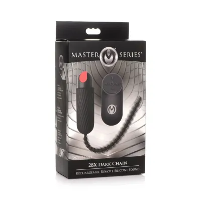 28x Dark Chain Rechargeable Remote Silicone Sound Black