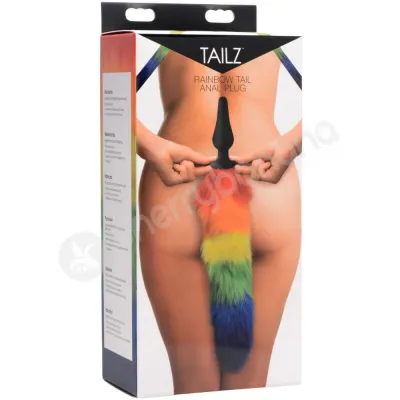 Tailz Rainbow Tail Silicone 3 75 Butt Plug